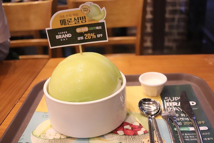 Melon Sulbing, Bingsu, Korean Dessert Aaron and Claire