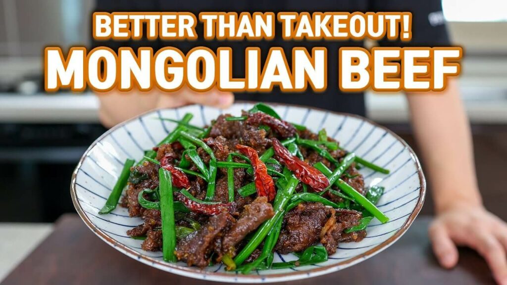 Mongolian Beef Mongolian Beef on a plate