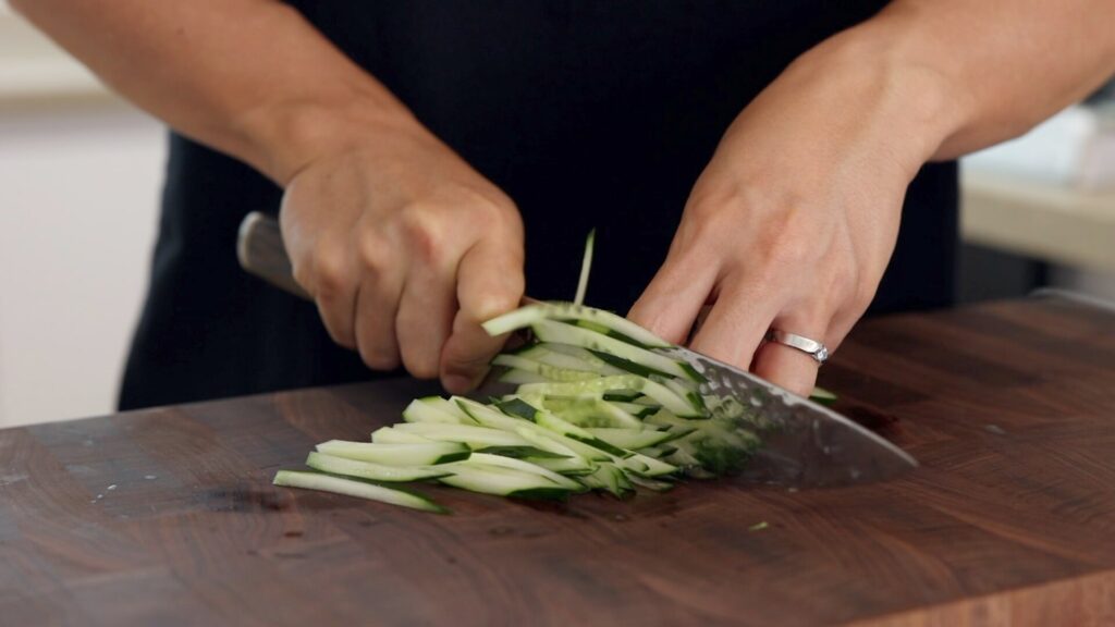 julienne cucumber for topping