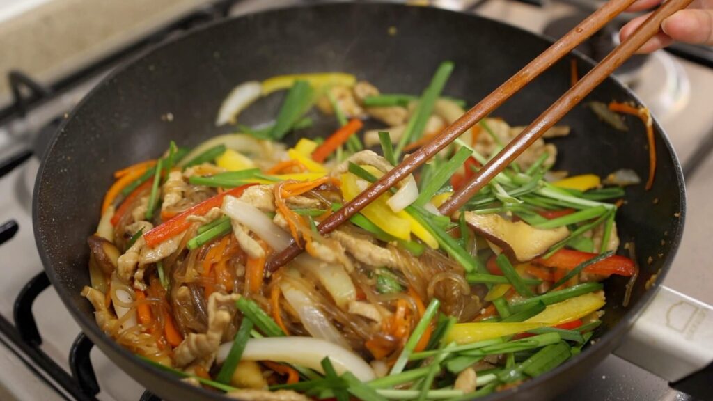 Japchae (Korean Glass Noodle Stir Fry)