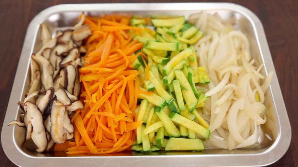 a mixture of vegetables on a tray