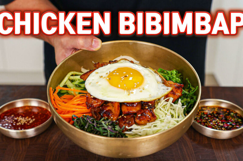 Chicken Bibimbap (Korean Mixed Rice with Chicken and Vegetables)