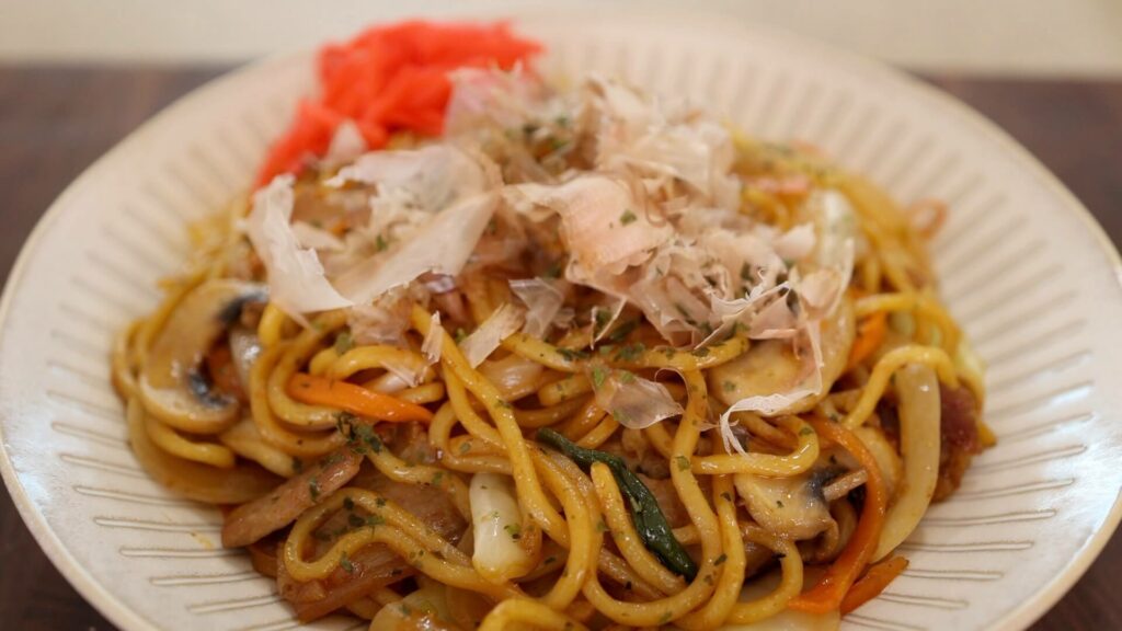 Yakisoba on a plate