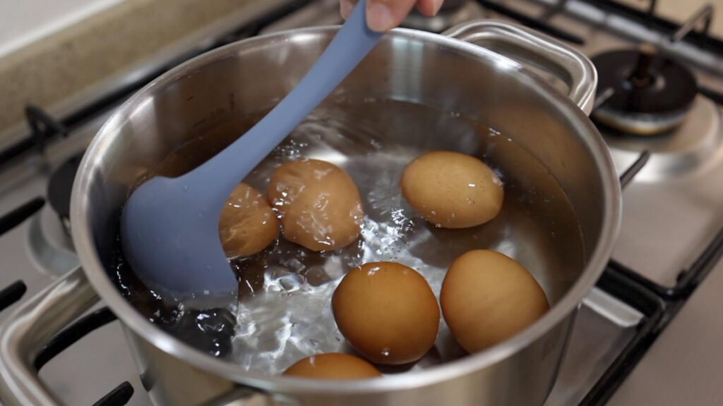 Boil Eggs For Korean Marinated Eggs (Mayak Eggs)
