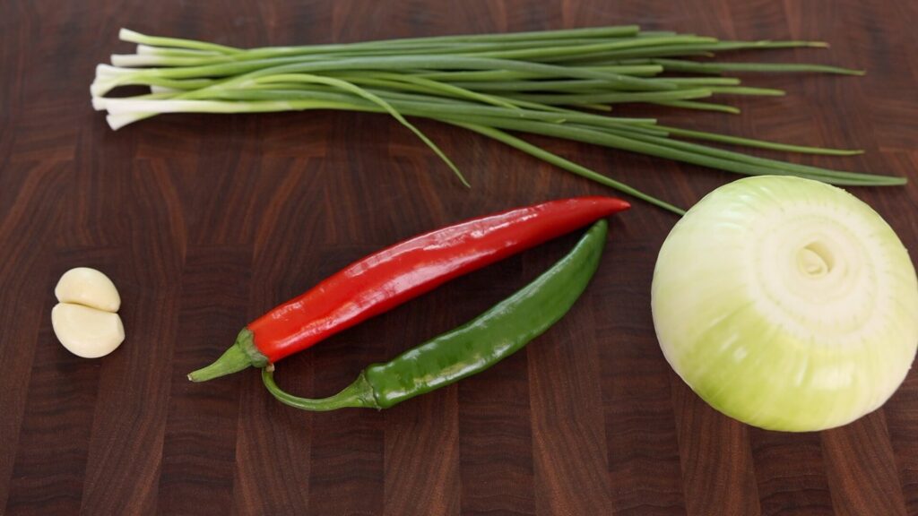 Aromatic Vegetables For Korean Marinated Eggs (Mayak Eggs)