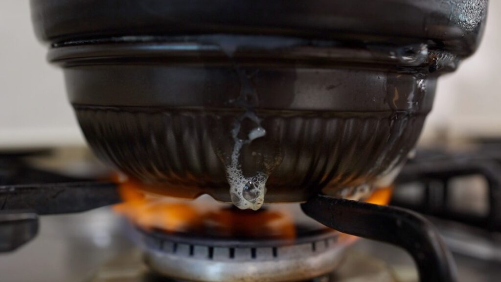Cooking Korean Steamed Eggs in Ttukbaegi