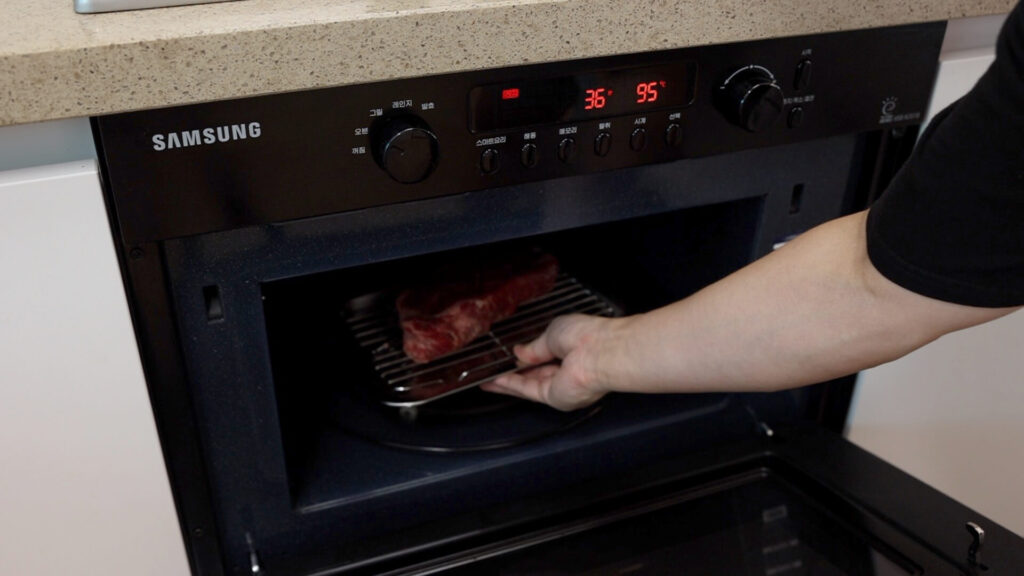 Cook the steak in the oven