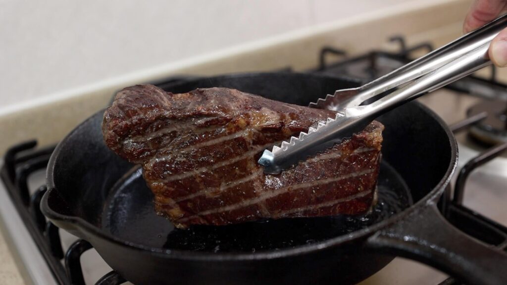 Sear the Steak for Japanese Steak Rice Bowl (Steak Donburi)