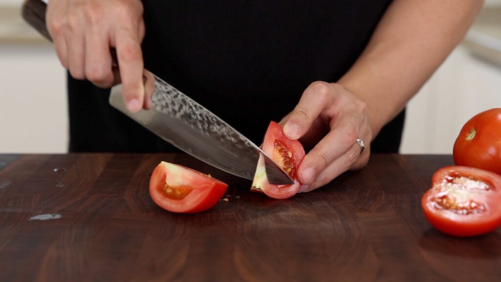 Cutting Tomatoes into Wedges