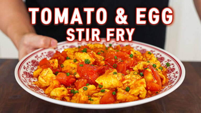 Chinese Tomato Egg Stir-Fry Tomato Egg Stir Fry on a Plate