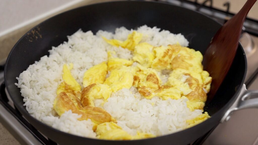 Making Egg Fried Rice