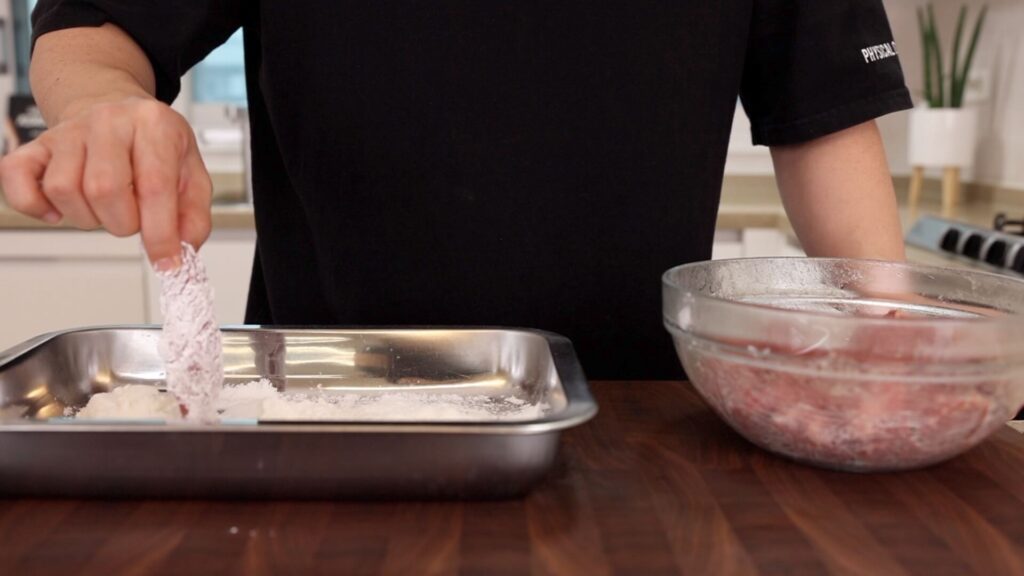 Coating Beef with Cornstarch