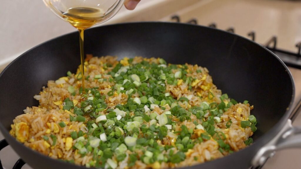 Egg Fried Rice in a Wok