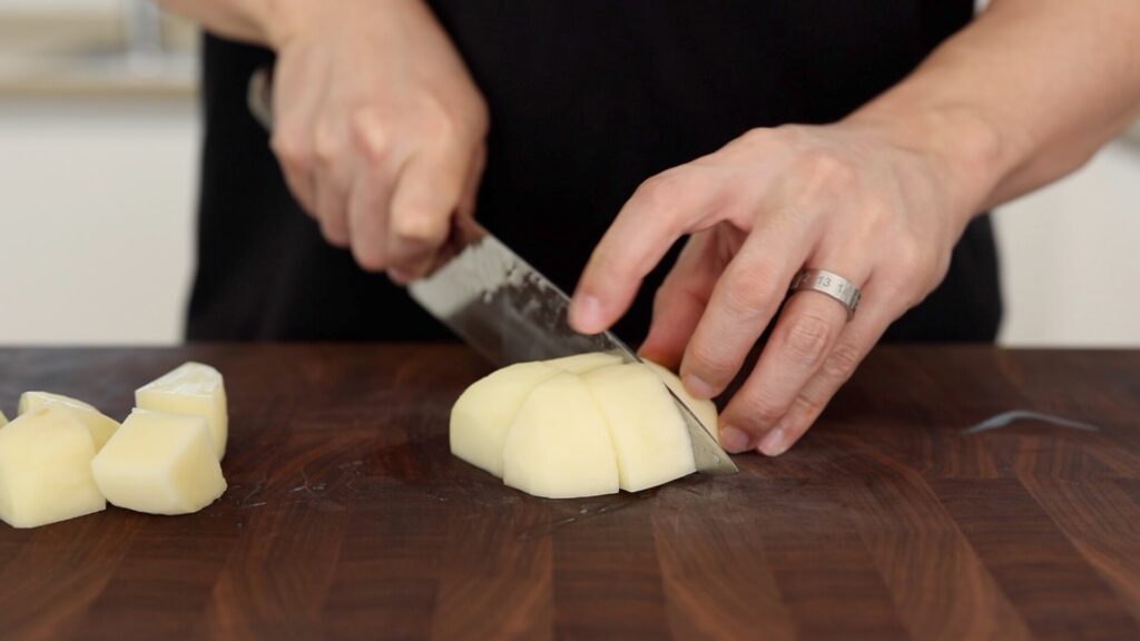 Cutting Potatoes into Cubes