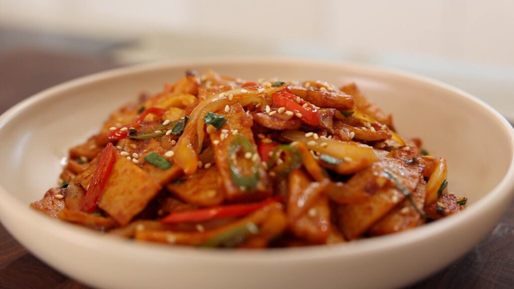Spicy Korean Fish Cake Stir-Fry (Eomuk Bokkeum)