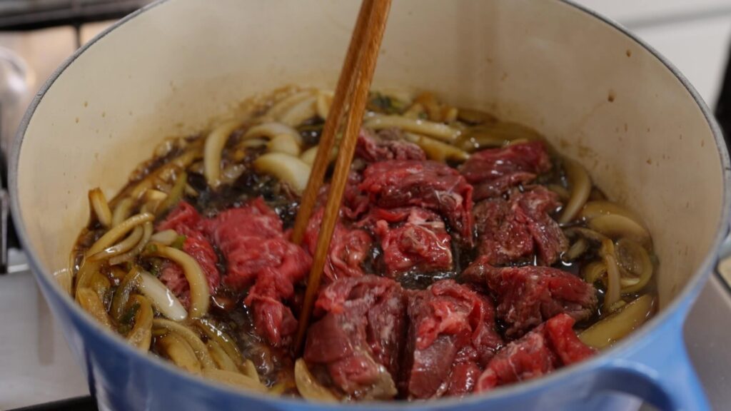 Adding Beef to a Pot