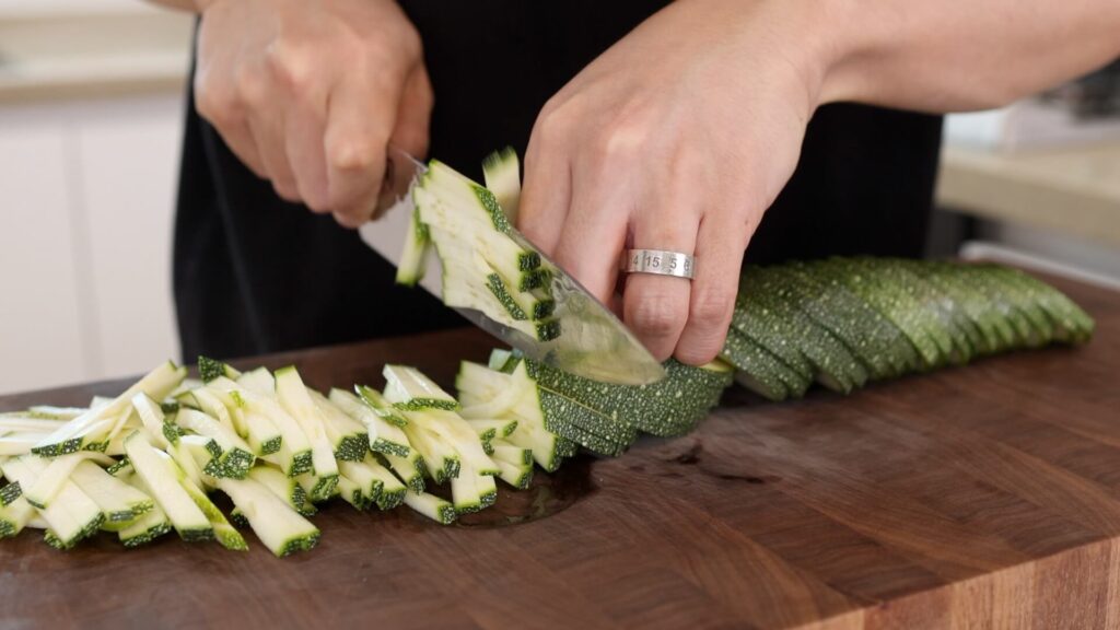 Slicing Zucchini for Korean Zucchini Noodles