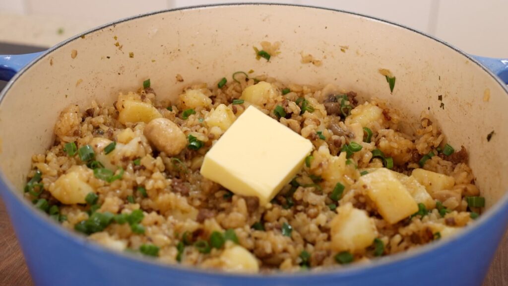 Ground Beef and Potato Pot Rice