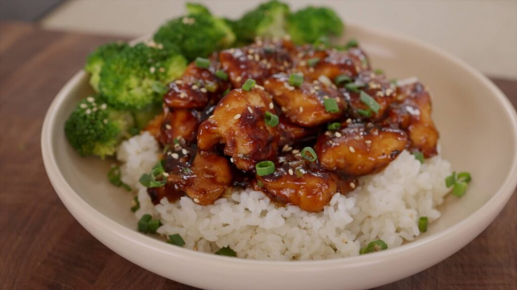 Honey Garlic Chicken over Rice