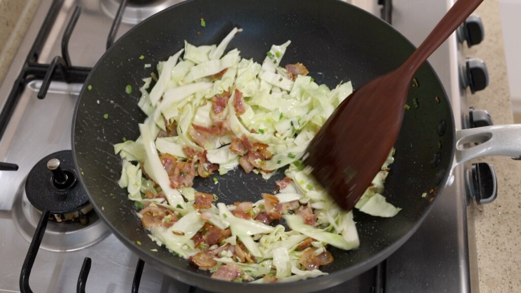 Stir Fry Bacon and Cabbage