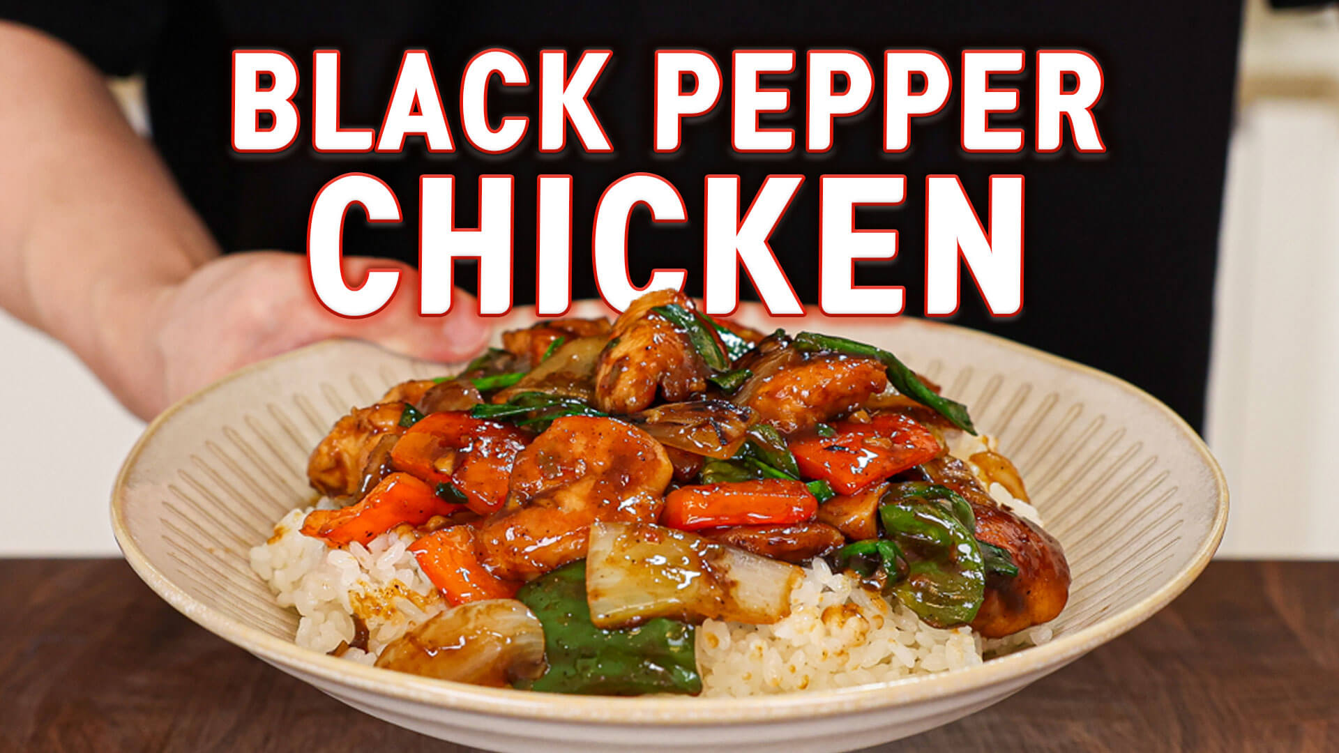 Black Pepper Chicken over Rice