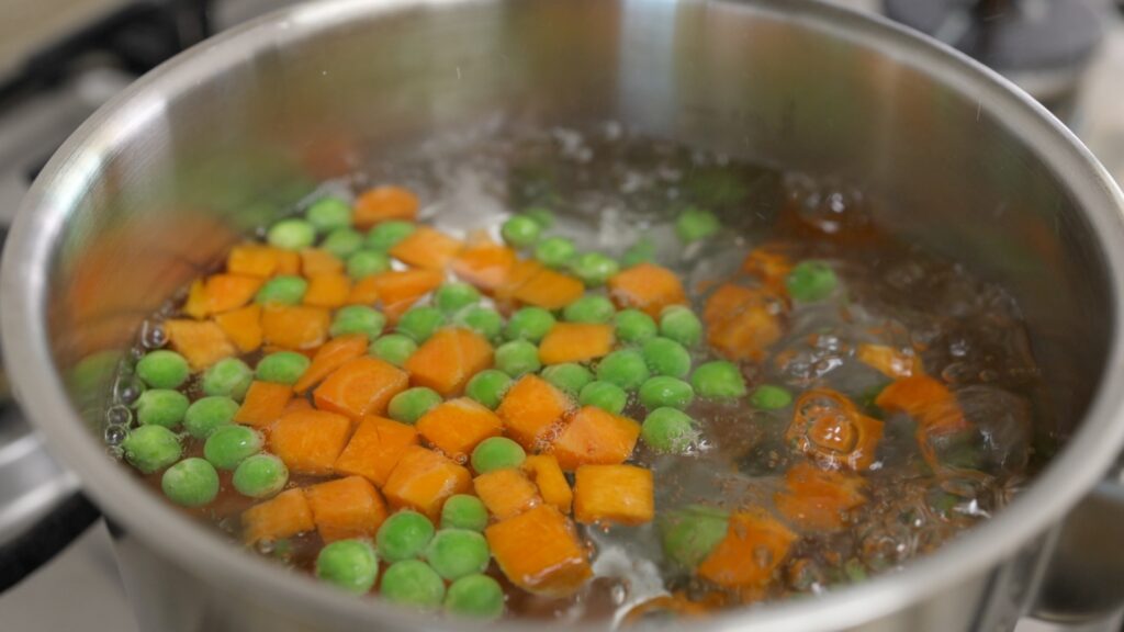 Blanch Frozen Peas and Carrots