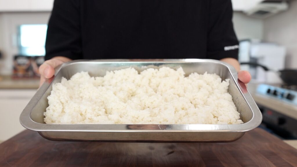 Cooked Rice for Bacon and Cabbage Fried Rice