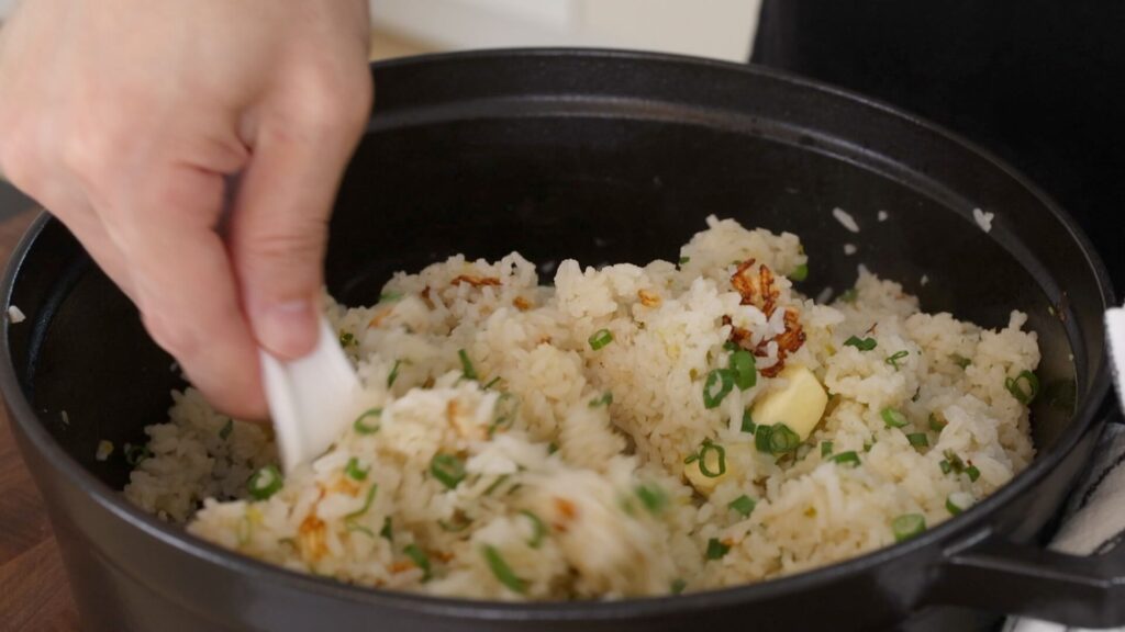 Garlic Butter Rice in a Pot