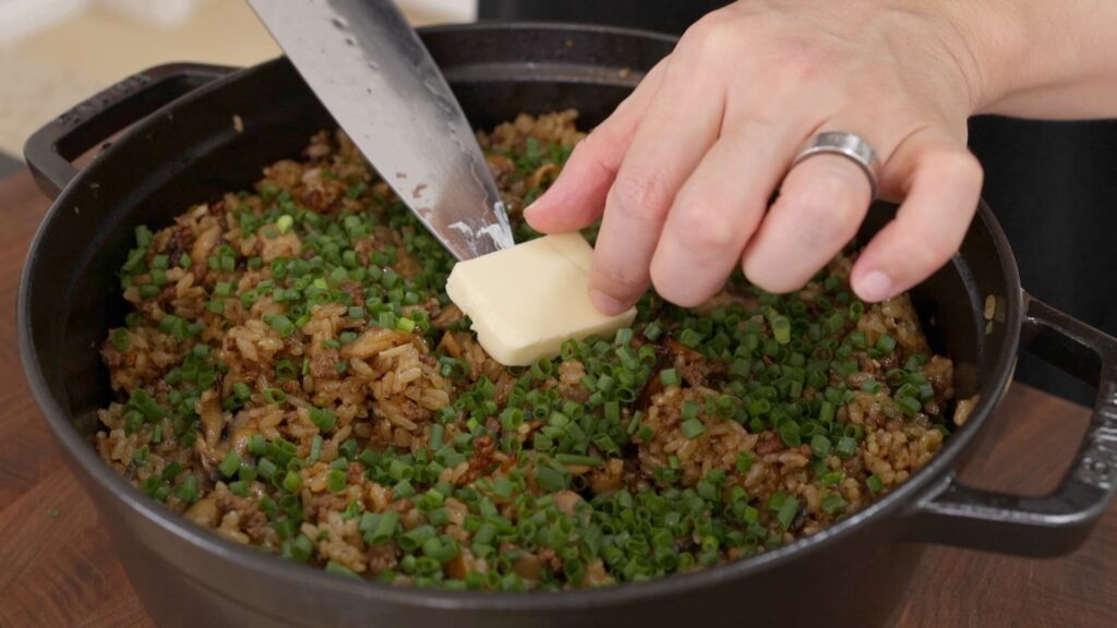 Add a pat of butter