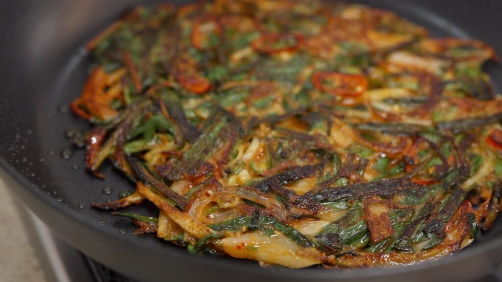 Gochujang Pancakes in a Pan