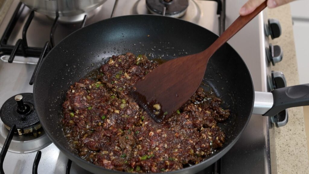 Sear Marinated Ground Beef