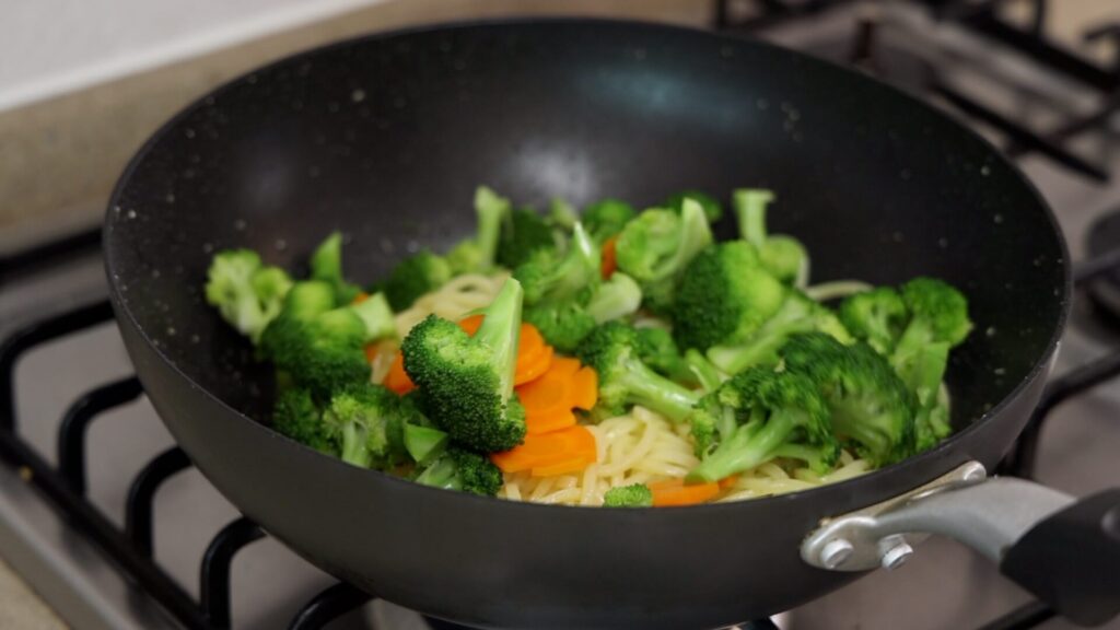 Add Broccoli and Noodles