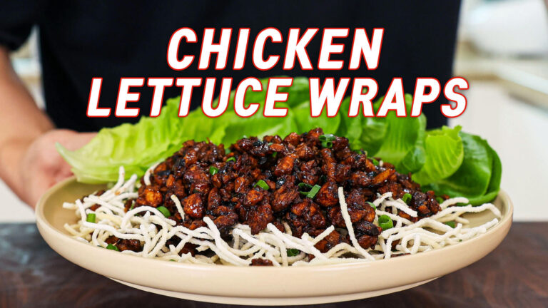 Chicken Lettuce Wraps on a Plate