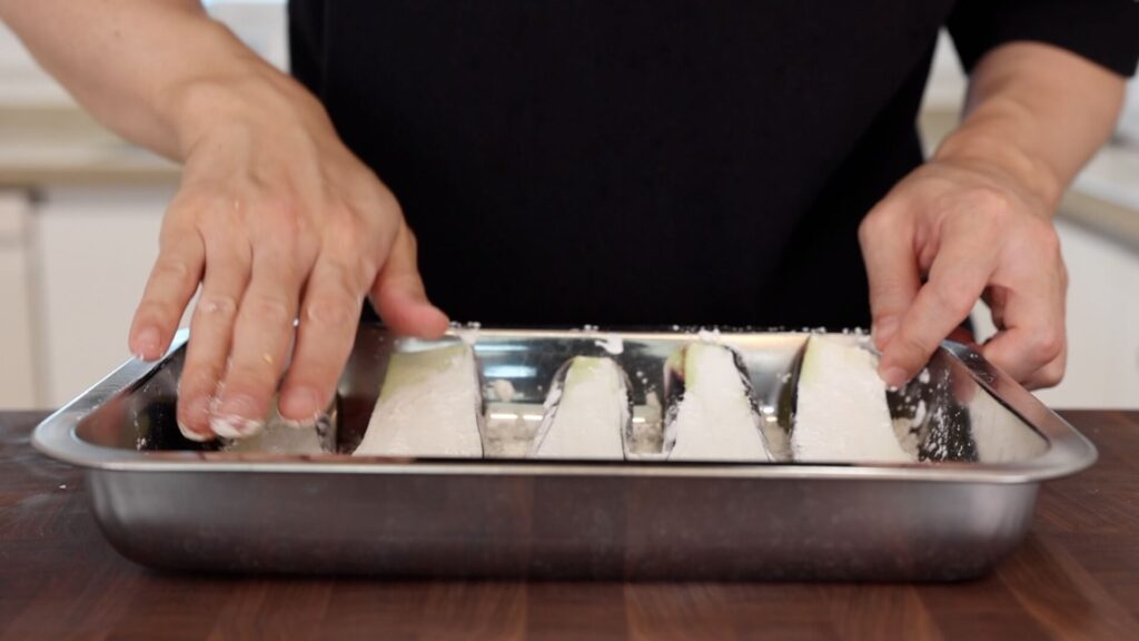 Coat Eggplants with Cornstarch
