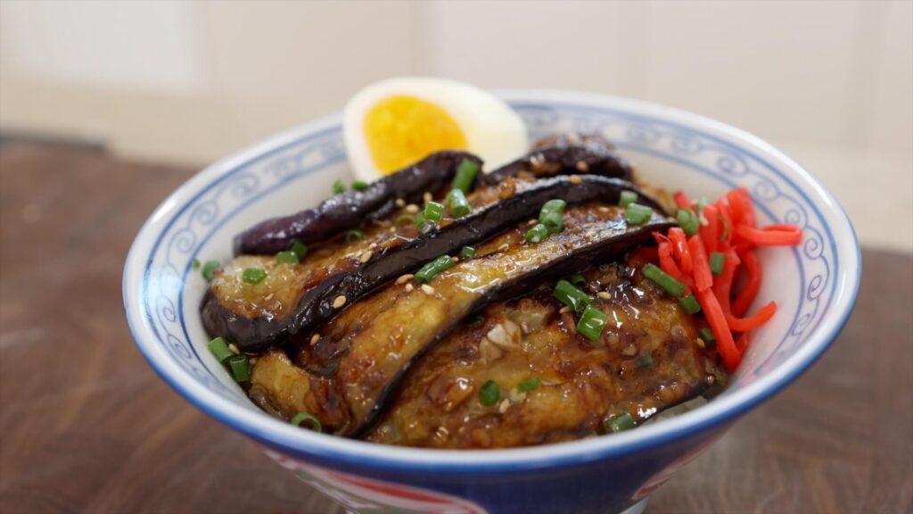 Japanese Soy-Glazed Eggplant Rice Bowl