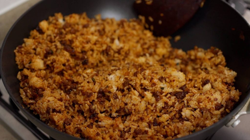 Gochujang Fried Rice with Ground Beef