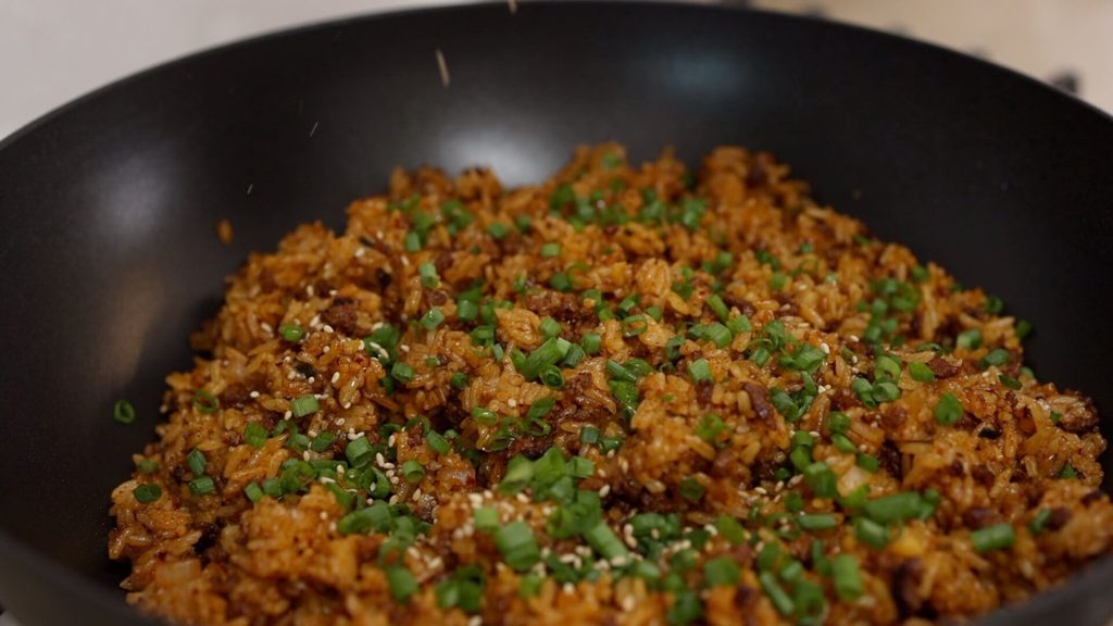 Gochujang Fried Rice in a Wok