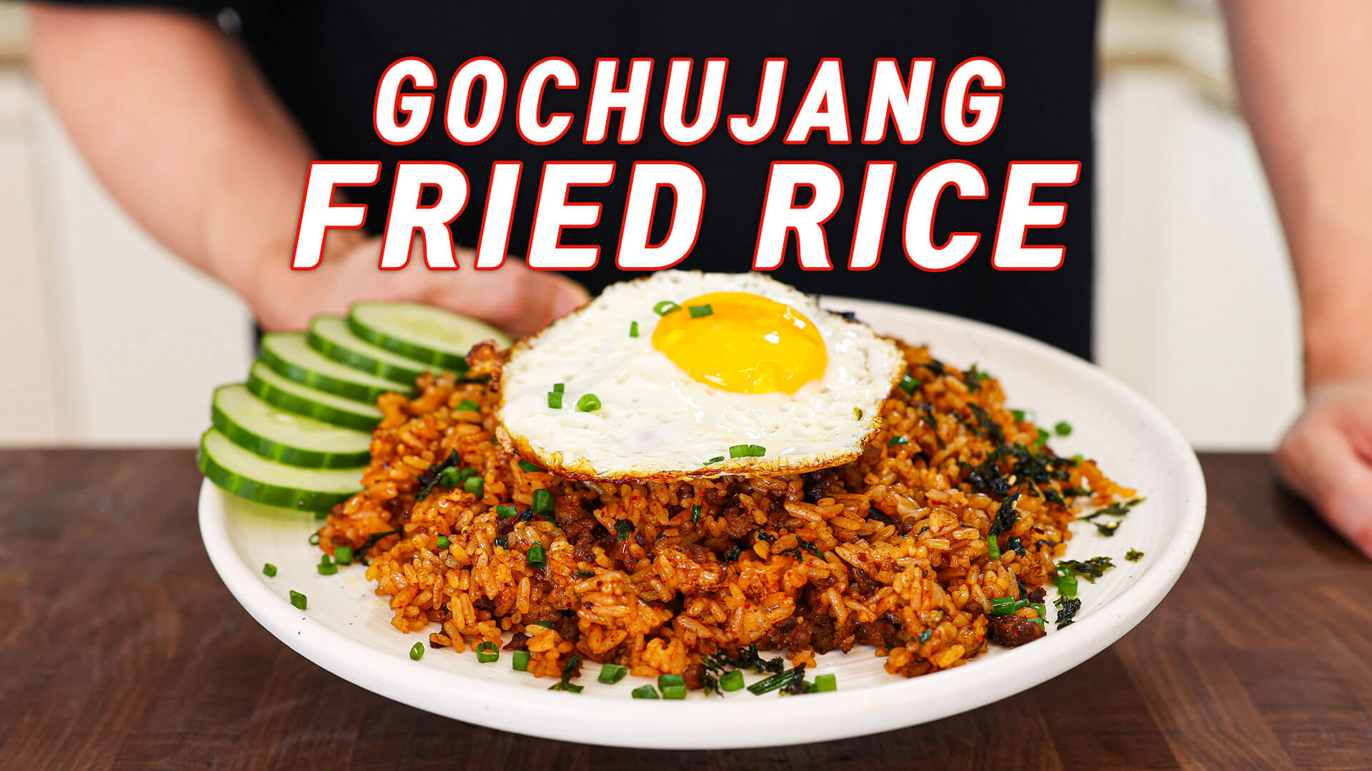 Gochujang Fried Rice on a Plate