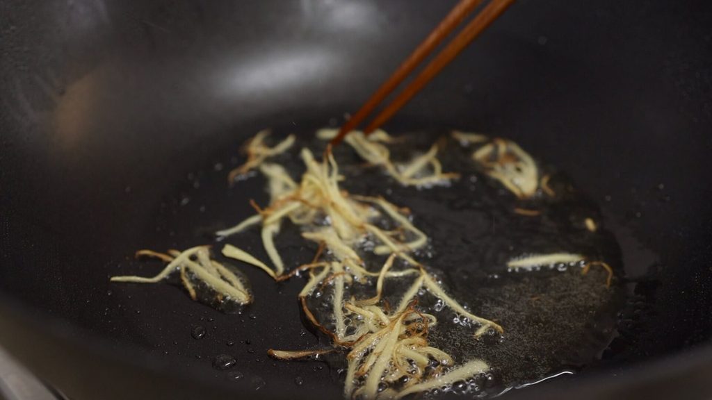 Fry Julienned Ginger